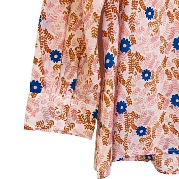 New! Talbots Pintuck Voile Floral Peasant Top Blouse Petite - Picture 9 of 11